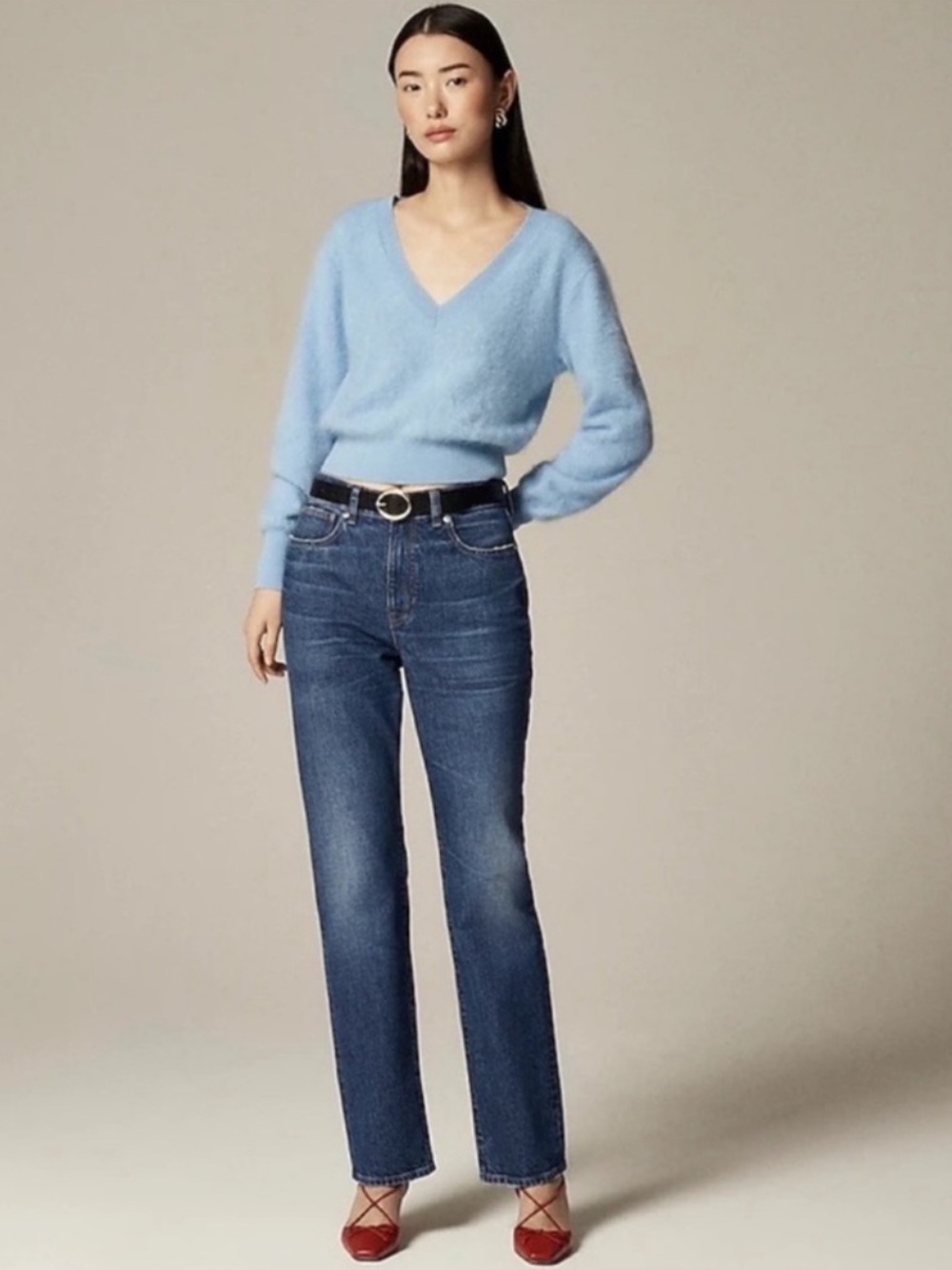 J. Crew Women’s Slim Straight Jeans Size 27 Medium Blue Wash High Rise